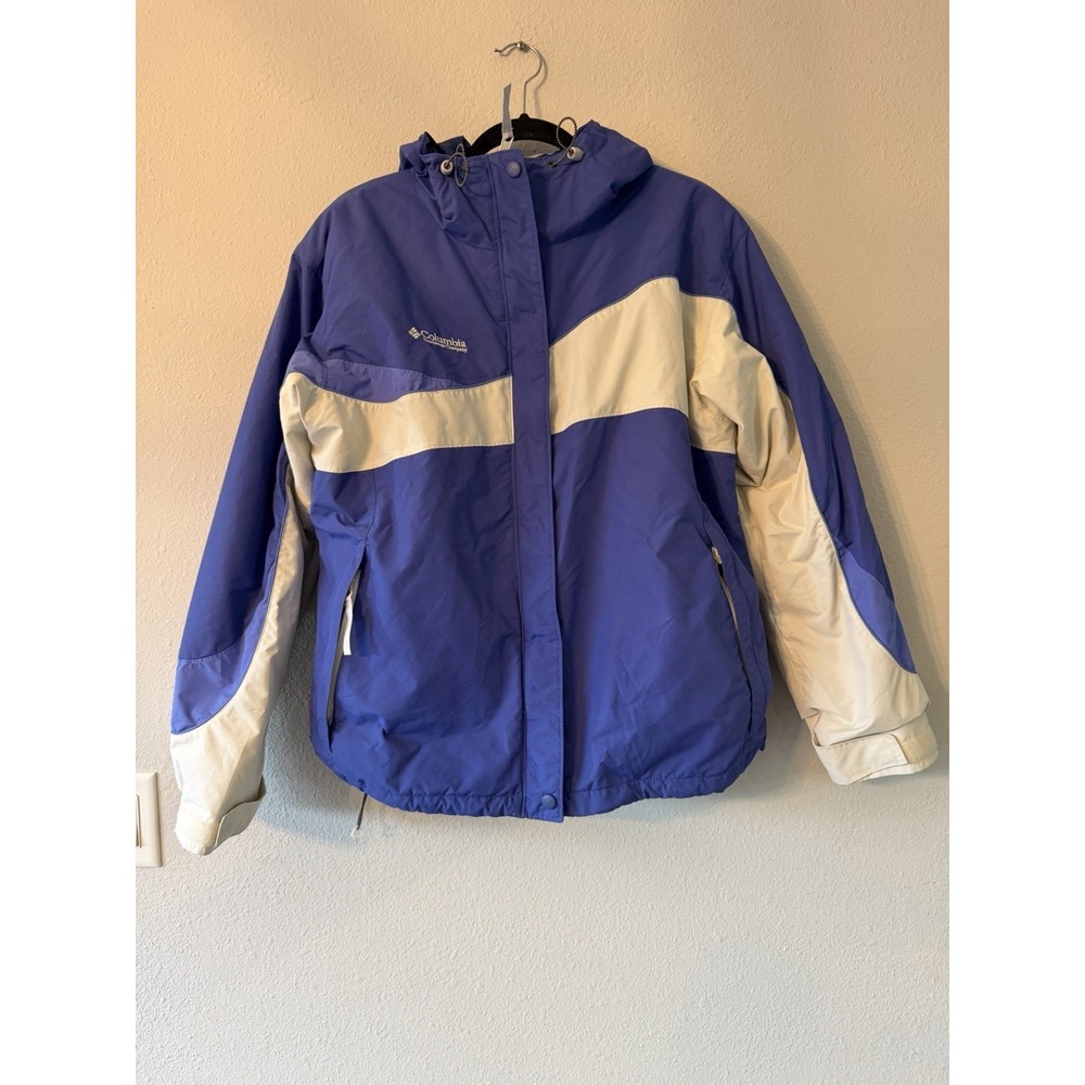 Columbia Women's Winter Jacket Warm RN69724 Size XL Periwinkle Blue And White